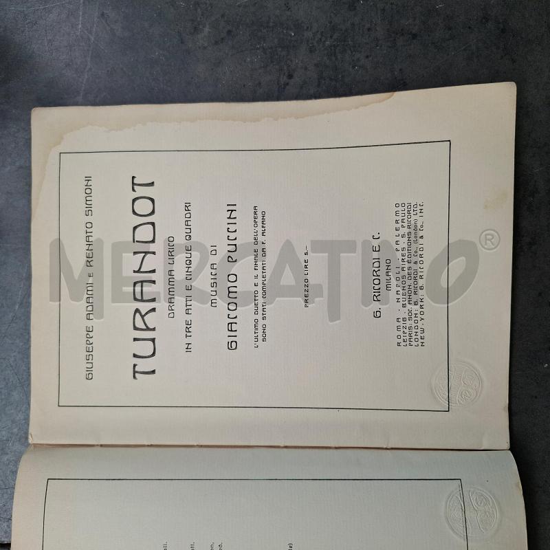 LIBRETTO D'OPERA TURANDOT | Mercatino dell'Usato Arcore 3