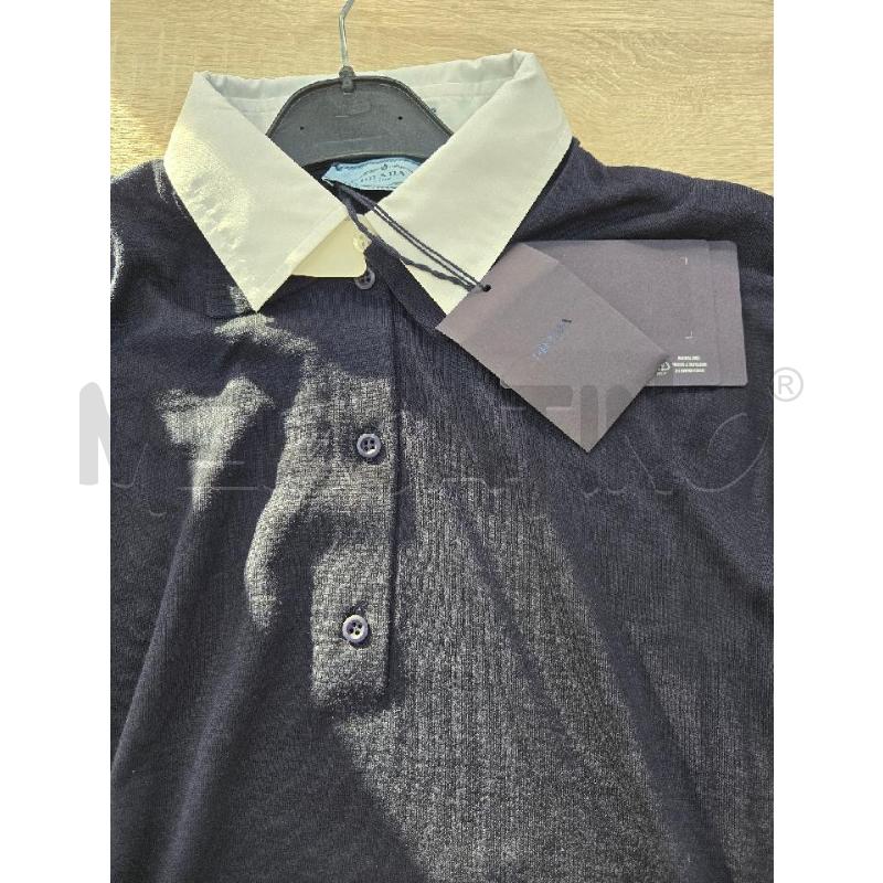 MAGLIA DONNA PRADA BLU COLLO DI CAMICIA TG 46 NEW | Mercatino dell'Usato Arcore 3