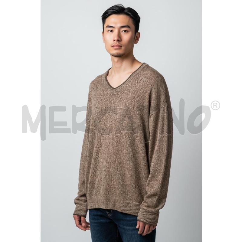 MAGLIONE UOMO VALENTINO SETA COTONE MARRONE TG L | Mercatino dell'Usato Arcore 1