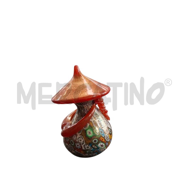 OMINO CINESE VETRO MURANO ROSSO  | Mercatino dell'Usato Arcore 5
