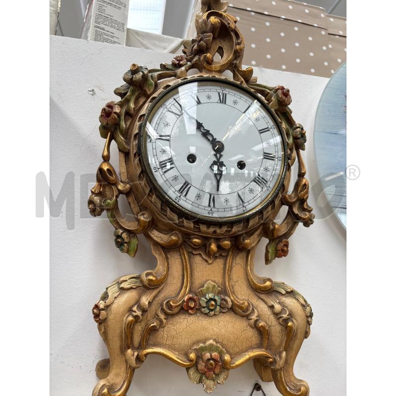 OROLOGIO A PENDOLO CON MENSOLINA LEGNO LAVORATO | Mercatino dell'Usato Arcore 3