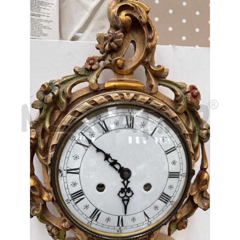 OROLOGIO A PENDOLO CON MENSOLINA LEGNO LAVORATO | Mercatino dell'Usato Arcore 4