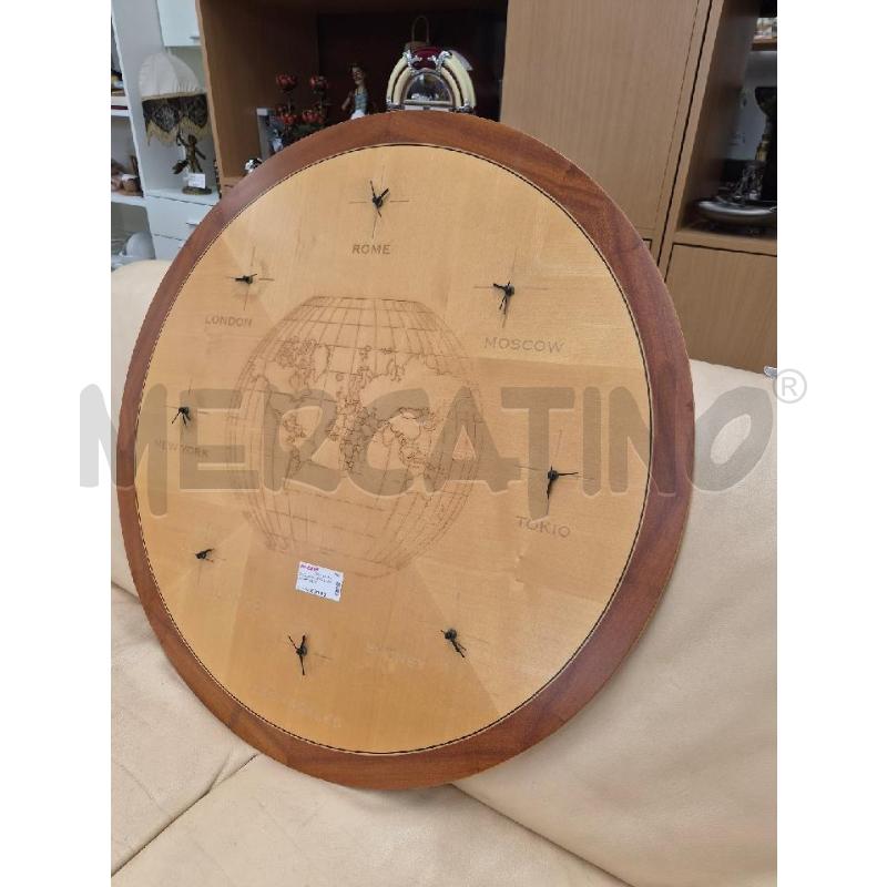 OROLOGIO LEGNO 8 FUSI ORARI 85 CM | Mercatino dell'Usato Arcore 1