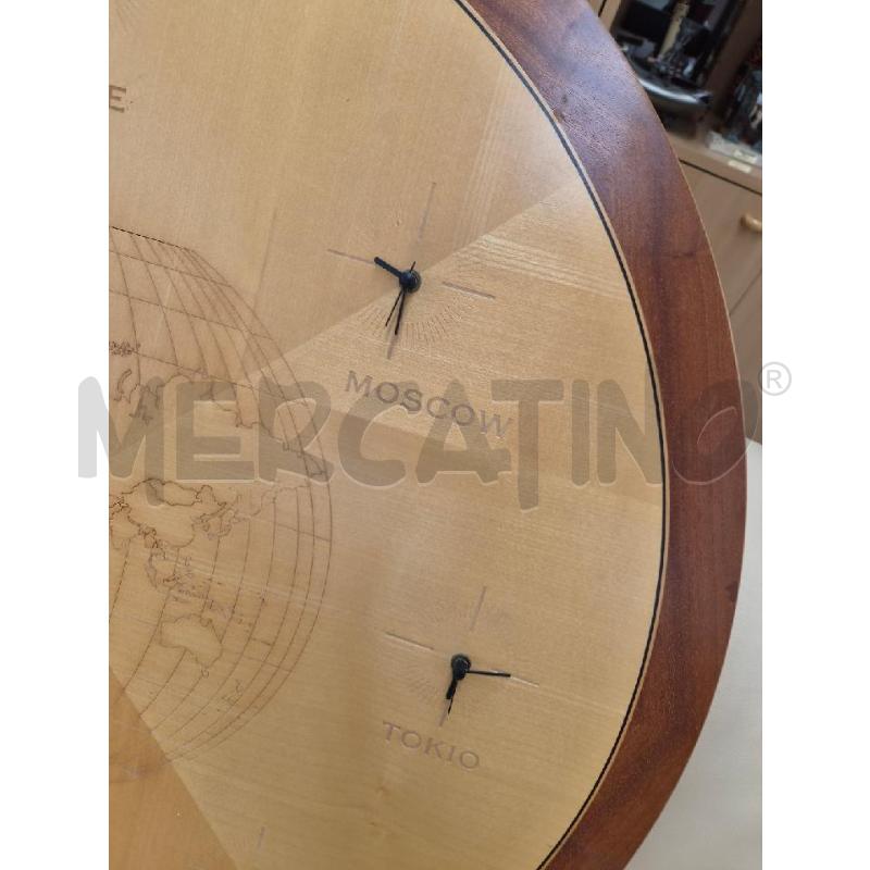 OROLOGIO LEGNO 8 FUSI ORARI 85 CM | Mercatino dell'Usato Arcore 2
