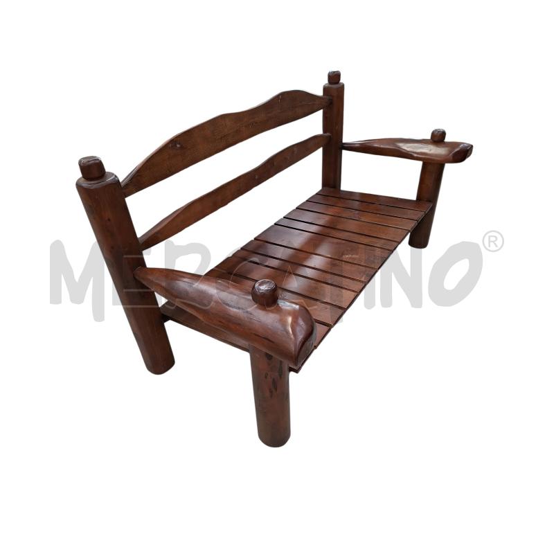 PANCHINA IN LEGNO RUSTICA CON BRACCIOLI | Mercatino dell'Usato Arcore 2