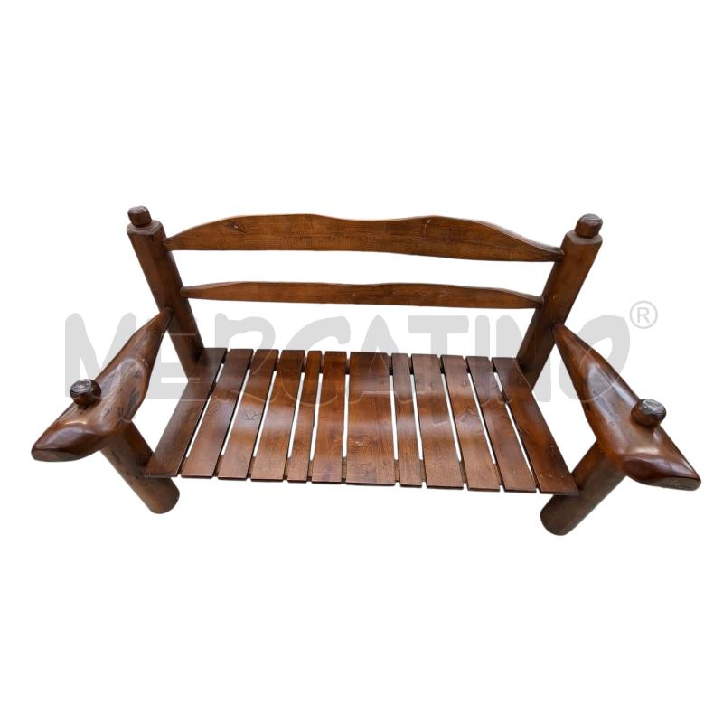 PANCHINA IN LEGNO RUSTICA CON BRACCIOLI | Mercatino dell'Usato Arcore 4