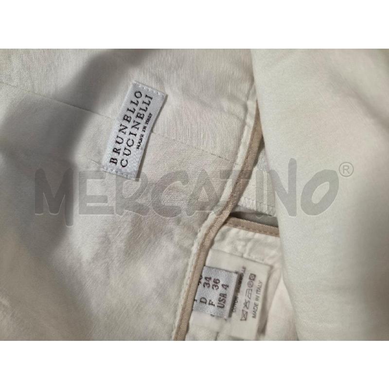 PANTALONE DONNA BRUNELLO CUCINELLI PANNA TG 40 | Mercatino dell'Usato Arcore 3