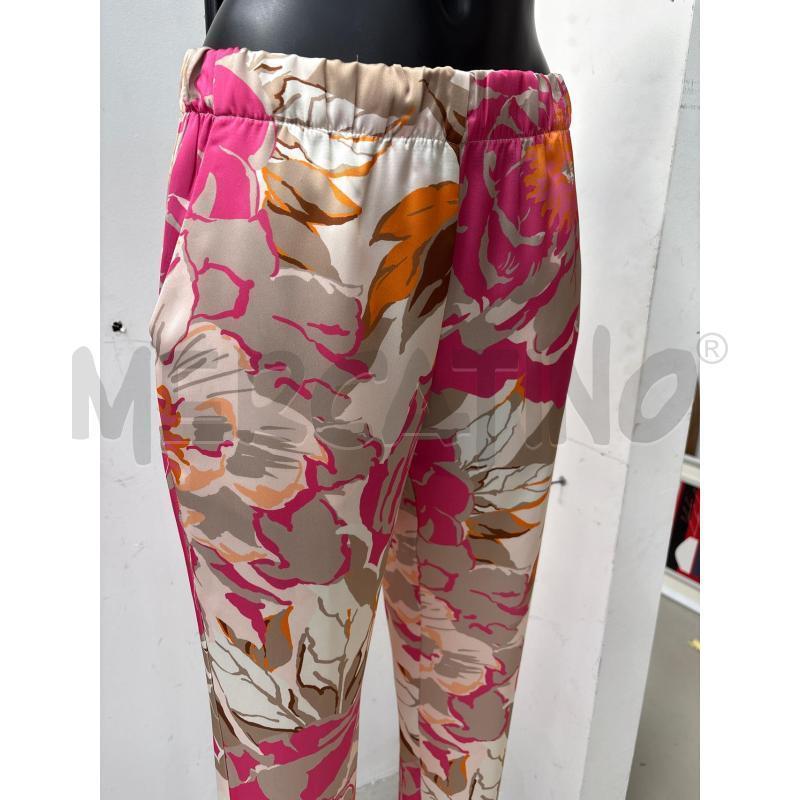 PANTALONE DONNA SANDRO FERRONE A FIORI BEIGE FUCSIA NEW TG.42 | Mercatino dell'Usato Arcore 2