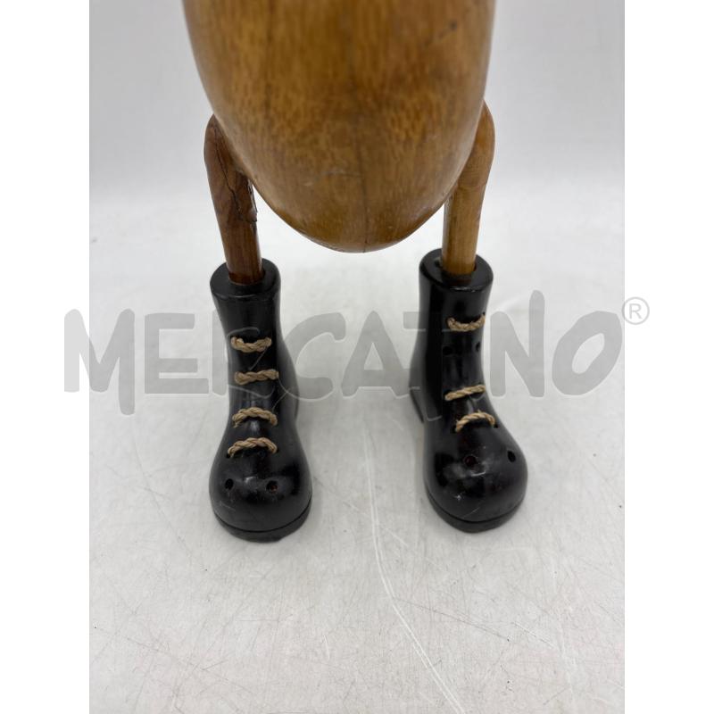 PAPERA LEGNO 34 CM CON STIVALETTI NERI  | Mercatino dell'Usato Arcore 2