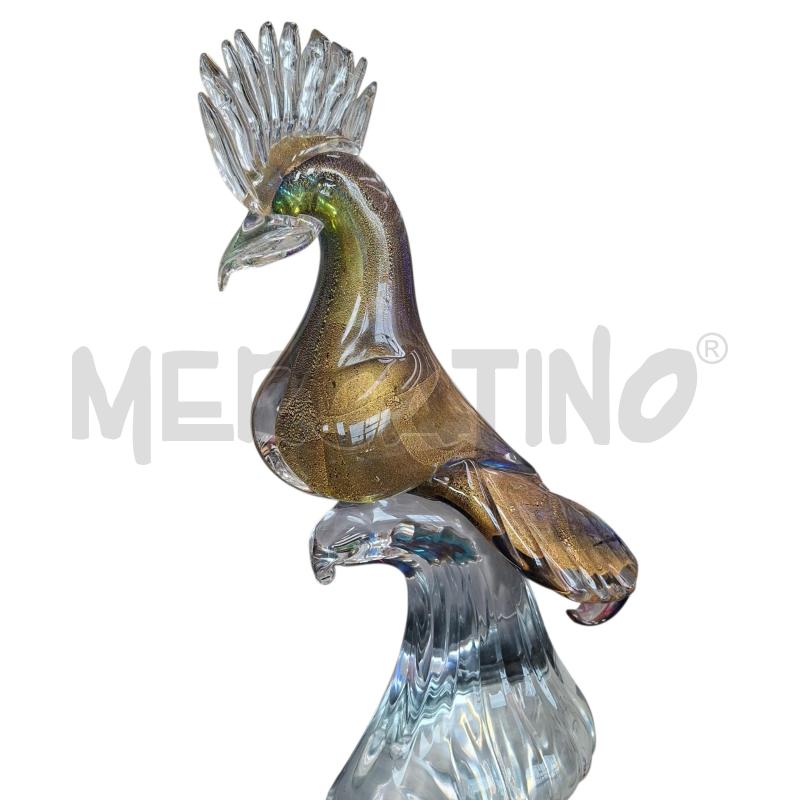 PAPPAGALLO VETRO MURANO COLOR ORO E BLU  | Mercatino dell'Usato Arcore 3