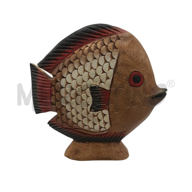 PESCE IN LEGNO PINNE E OCCHI ROSSO NERI | Mercatino dell'Usato Arcore 1