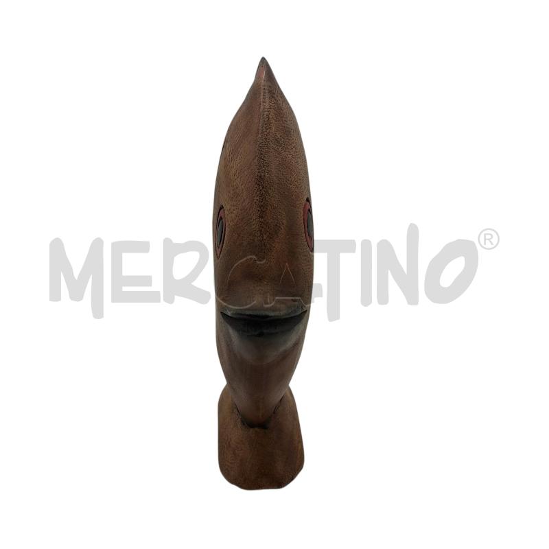 PESCE IN LEGNO PINNE E OCCHI ROSSO NERI | Mercatino dell'Usato Arcore 2