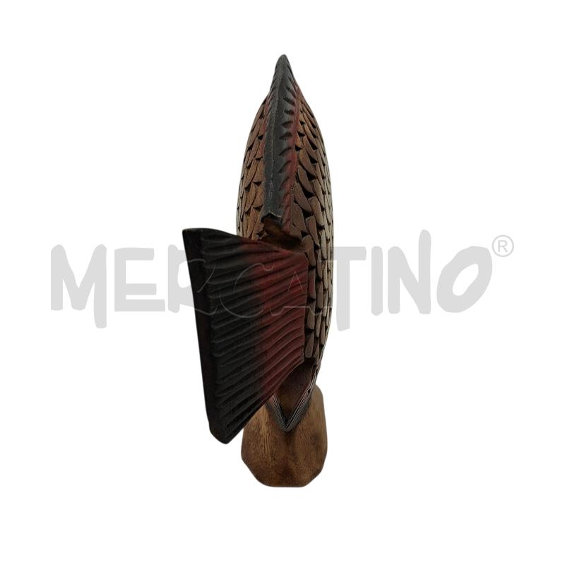 PESCE IN LEGNO PINNE E OCCHI ROSSO NERI | Mercatino dell'Usato Arcore 4