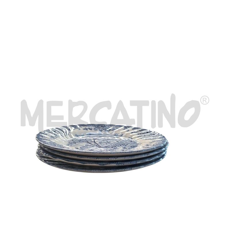 PIATTI PZ. 4 CHURCHILL DISEGNO BLU | Mercatino dell'Usato Arcore 1