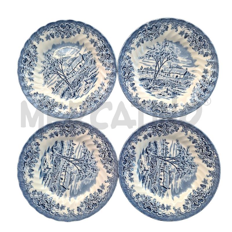 PIATTI PZ. 4 CHURCHILL DISEGNO BLU | Mercatino dell'Usato Arcore 2