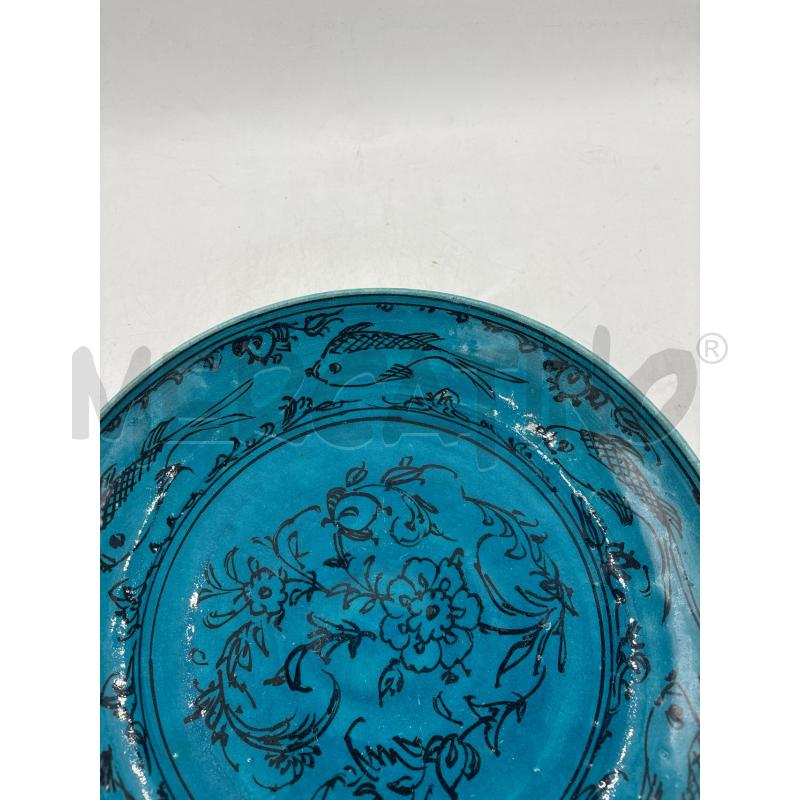 PIATTO TURCHESA CON PESCE KOI 24 CM | Mercatino dell'Usato Arcore 2