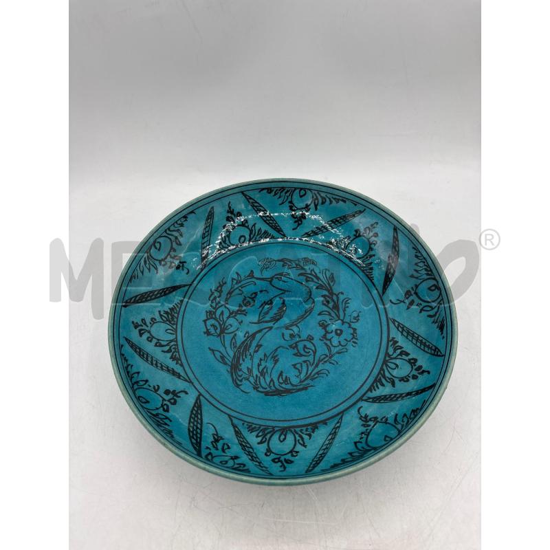 PIATTO TURCHESA UCCELLINO 24 CM  | Mercatino dell'Usato Arcore 1