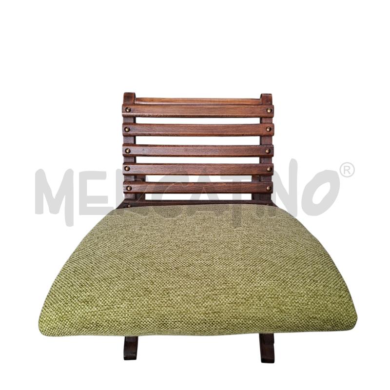 POGGIA PIEDI LEGNO E TESSUTO VERDE | Mercatino dell'Usato Arcore 4