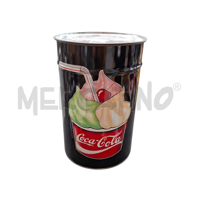 POUF BIDONE CUP CAKE COCA COLA NERO LATTA  | Mercatino dell'Usato Arcore 1