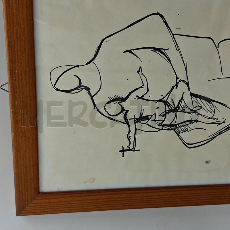QUADRO 28X22 ANGELO FERRERI INCHIOSTRO SU CARTA  | Mercatino dell'Usato Arcore 5