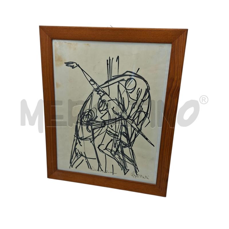 QUADRO 28X22 ANGELO FERRERI INCHIOSTRO SU CARTA  | Mercatino dell'Usato Arcore 1