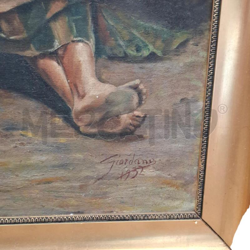 QUADRO FIRMATO GIORDANO DONNA CON CESTO 50X75 CM  | Mercatino dell'Usato Arcore 3