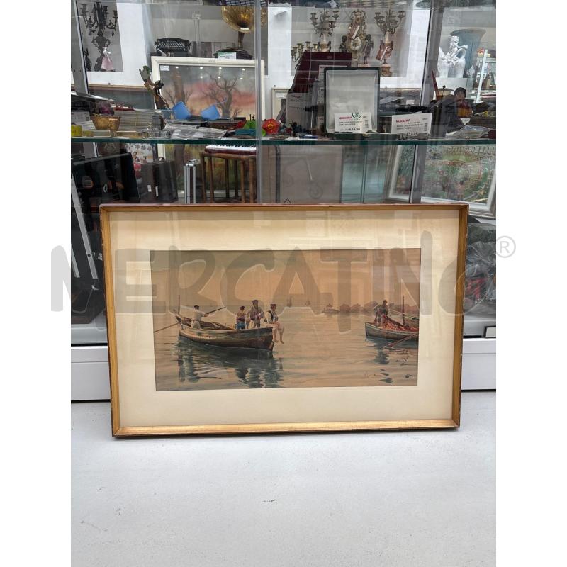 QUADRO PESCATORI V. LORIA 72 X 47 CM  | Mercatino dell'Usato Arcore 1