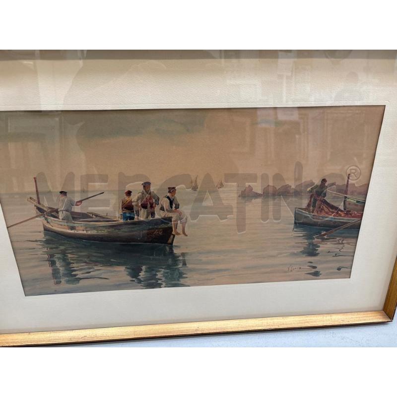 QUADRO PESCATORI V. LORIA 72 X 47 CM  | Mercatino dell'Usato Arcore 2