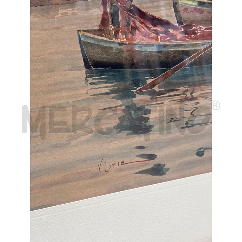 QUADRO PESCATORI V. LORIA 72 X 47 CM  | Mercatino dell'Usato Arcore 3