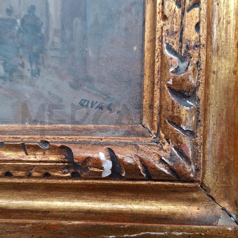 QUADRO RIVA G. VEDUTA DUOMO DI MILANO CORNICE COLOR ORO  | Mercatino dell'Usato Arcore 3