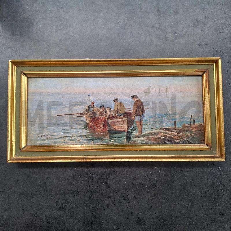 QUADRO V.LORIA 1923 PESCATORI 35 X 17 CM | Mercatino dell'Usato Arcore 1