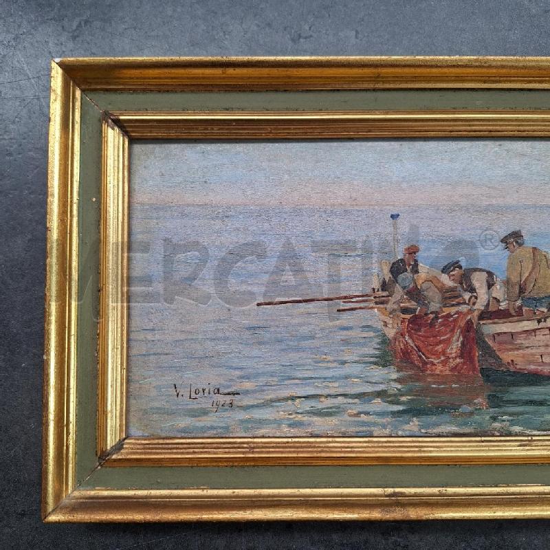 QUADRO V.LORIA 1923 PESCATORI 35 X 17 CM | Mercatino dell'Usato Arcore 3
