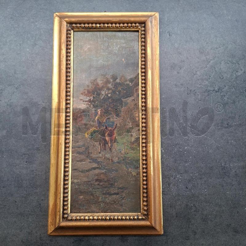 QUADRO V.LORIA NAPOLI ASINO CON DONNA 45 X 22 CM | Mercatino dell'Usato Arcore 1