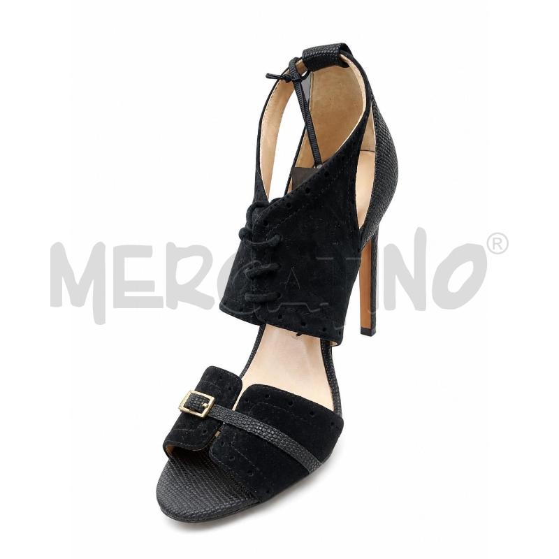 SANDALI DONNA PINKO N 40 NERE PELLE STAMPA LUCERTOLA | Mercatino dell'Usato Arcore 1