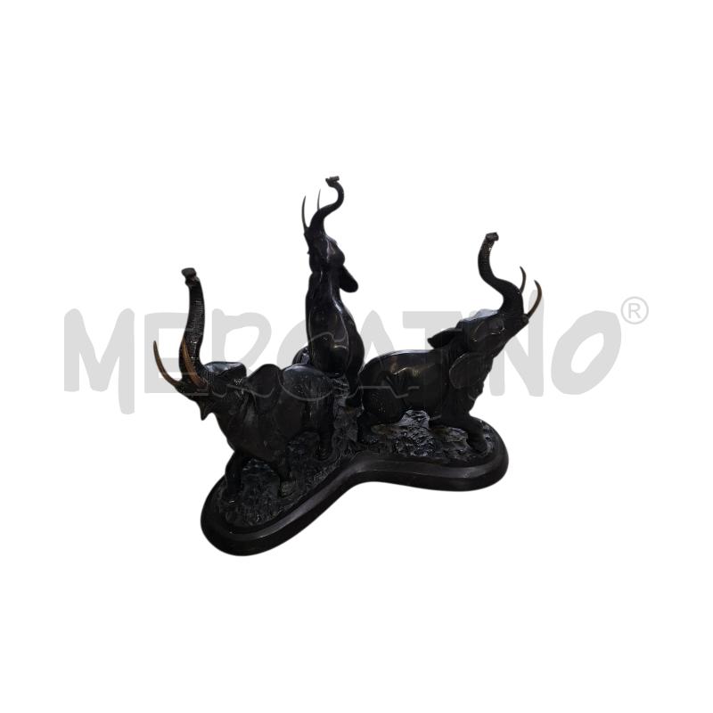 SCULTURA 3 ELEFANTI BASE BRONZO  | Mercatino dell'Usato Arcore 1