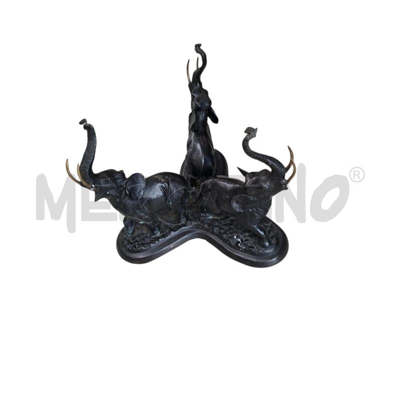 SCULTURA 3 ELEFANTI BASE BRONZO  | Mercatino dell'Usato Arcore 2