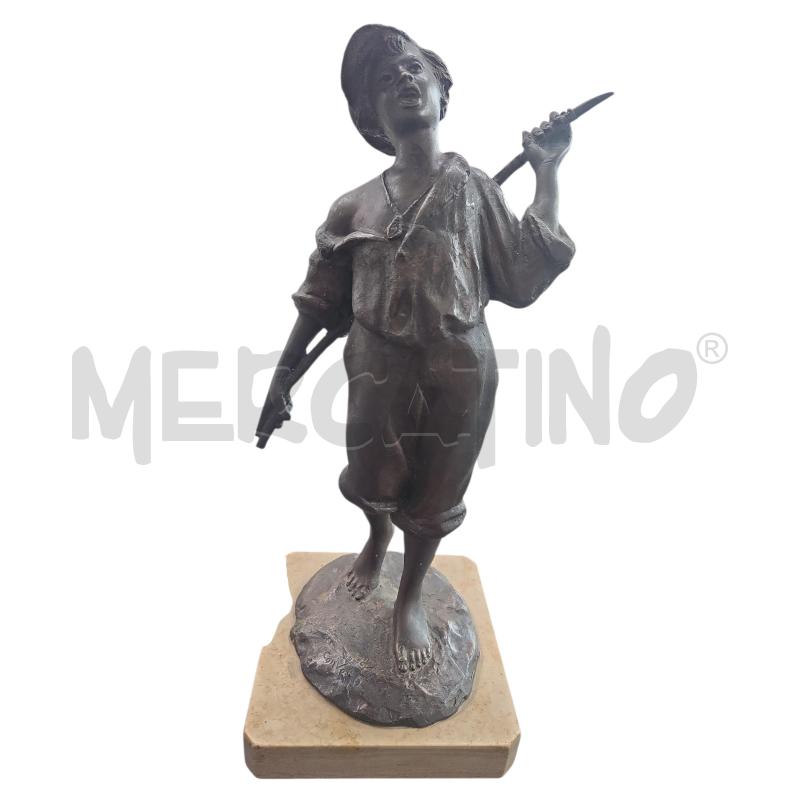 SCULTURA COLOR BRONZO SOGGETTO SCUGNIZZO  | Mercatino dell'Usato Arcore 1