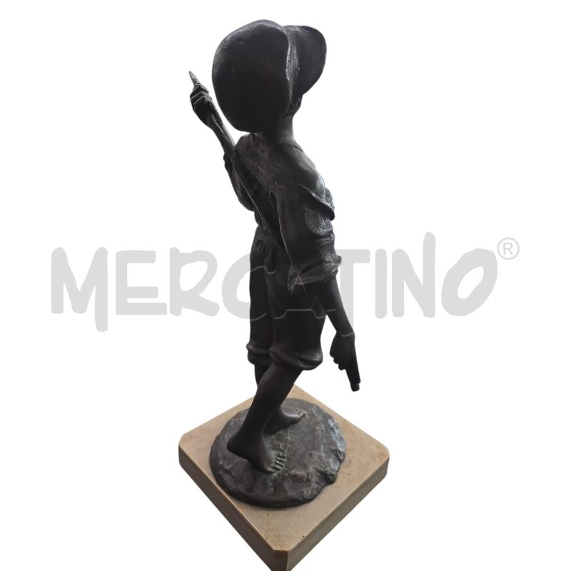 SCULTURA COLOR BRONZO SOGGETTO SCUGNIZZO  | Mercatino dell'Usato Arcore 2