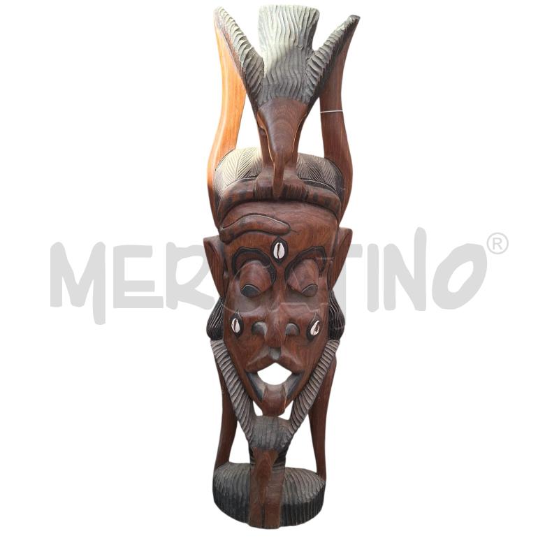 SCULTURA IN LEGNO ETNICA 90 CM FACCIA  | Mercatino dell'Usato Arcore 1