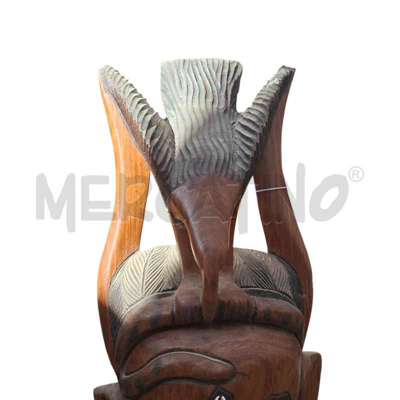 SCULTURA IN LEGNO ETNICA 90 CM FACCIA  | Mercatino dell'Usato Arcore 4