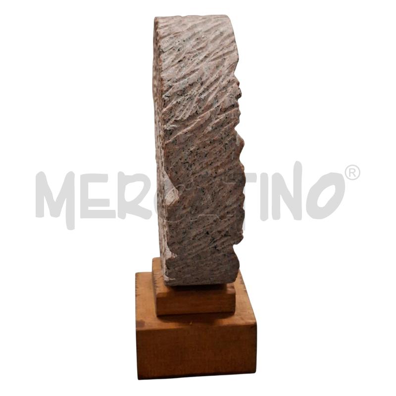 SCULTURA RUOTA IN PIETRA BASE LEGNO  | Mercatino dell'Usato Arcore 2