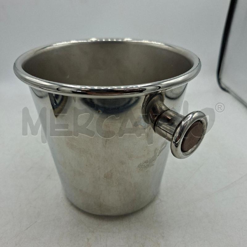 SECCHIELLO GHIACCIO ACCIAIO CON DUE MANICI ALESSI 14 CM | Mercatino dell'Usato Arcore 1