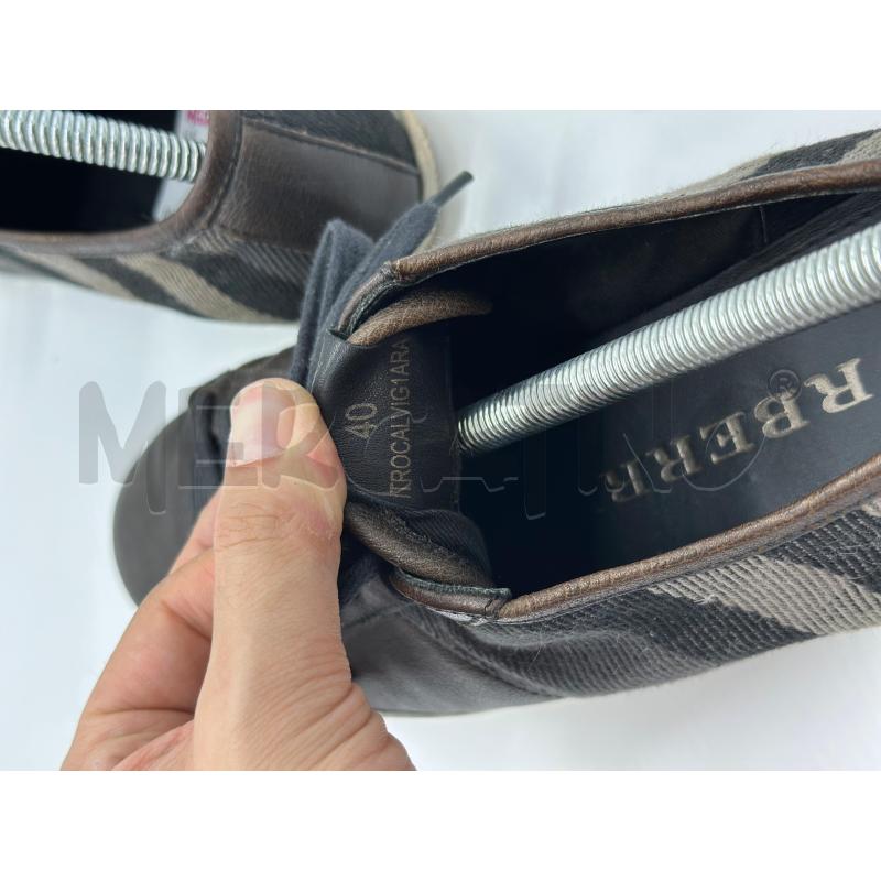 SNEAKERS DONNA BURBERRY MARRONI IN PELLE TG.40  | Mercatino dell'Usato Arcore 4