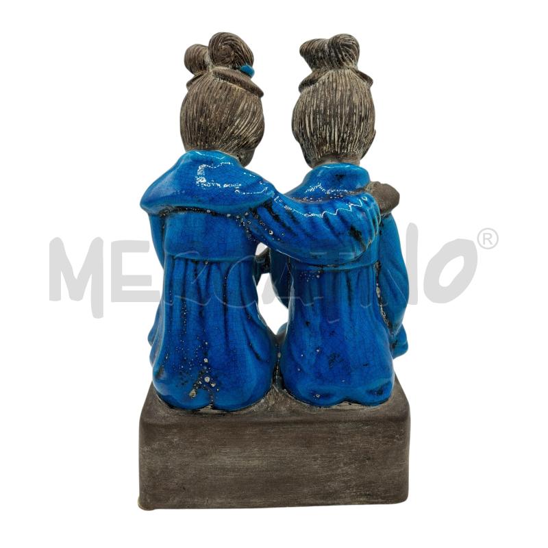 STATUETTA BLU IN CERAMICA COPPIA ORIENTALE  | Mercatino dell'Usato Arcore 2