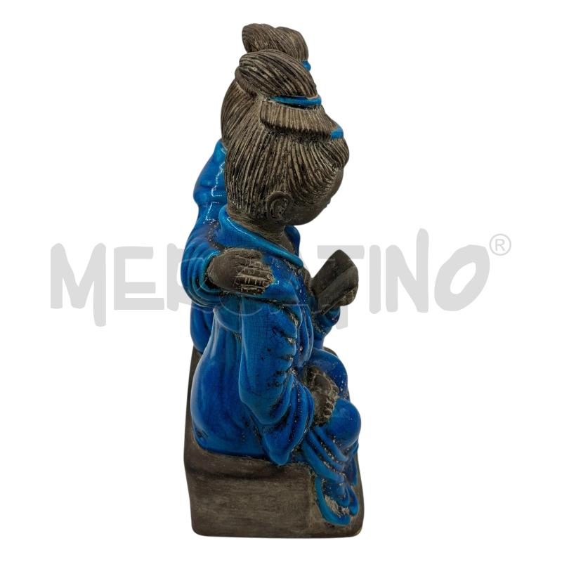 STATUETTA BLU IN CERAMICA COPPIA ORIENTALE  | Mercatino dell'Usato Arcore 4
