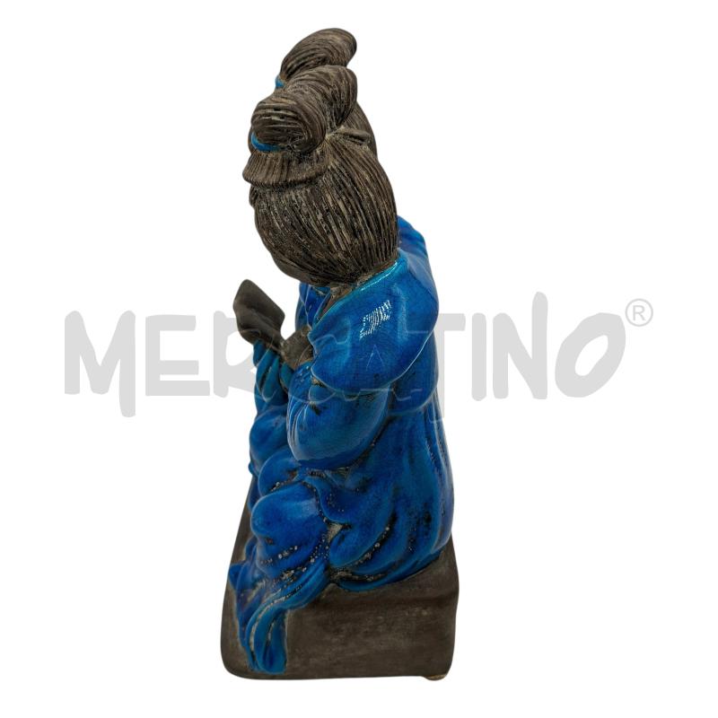 STATUETTA BLU IN CERAMICA COPPIA ORIENTALE  | Mercatino dell'Usato Arcore 5