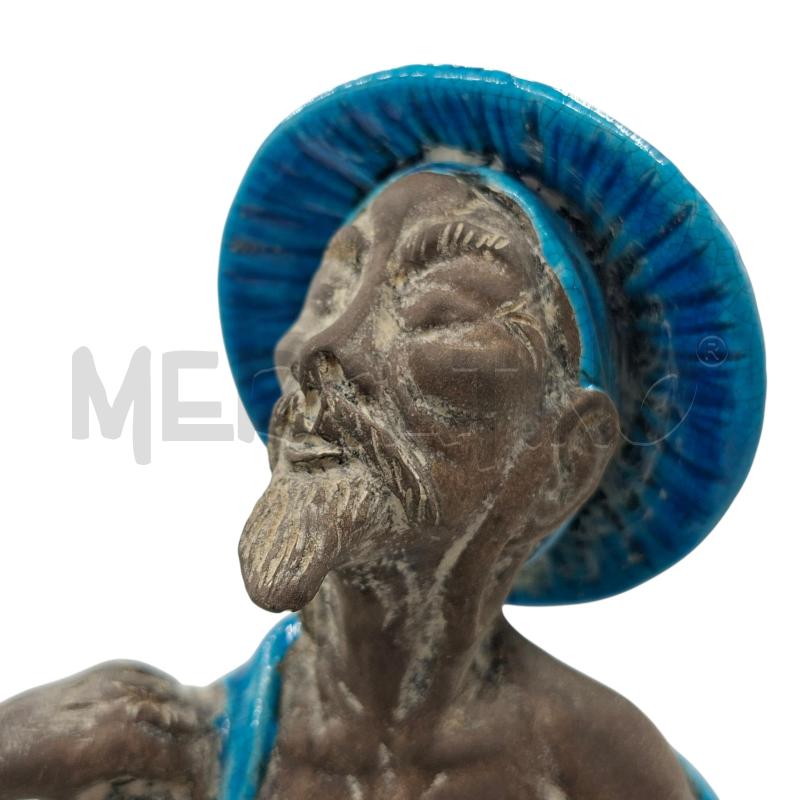 STATUETTA BLU IN CERAMICA UOMO ORIENTALE  | Mercatino dell'Usato Arcore 3