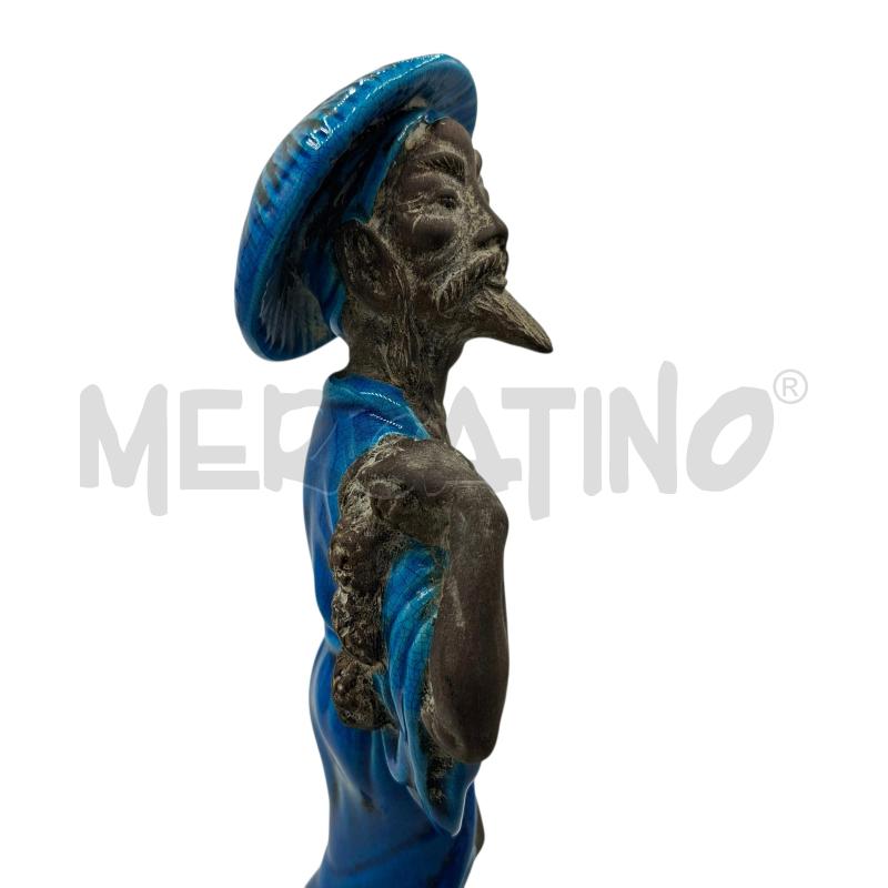 STATUETTA BLU IN CERAMICA UOMO ORIENTALE  | Mercatino dell'Usato Arcore 5
