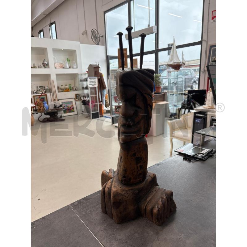 STATUETTA GUERRINO MIOTTI 50 CM FACCIA LEGNO | Mercatino dell'Usato Arcore 1