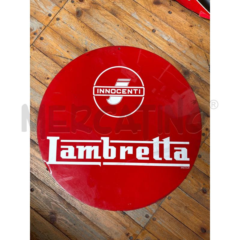 TARGA LAMBRETTA TONDA ROSSA  | Mercatino dell'Usato Arcore 1